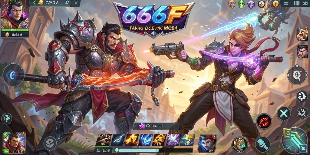 Tampilan gameplay 666F dengan aksi pertempuran yang intens.