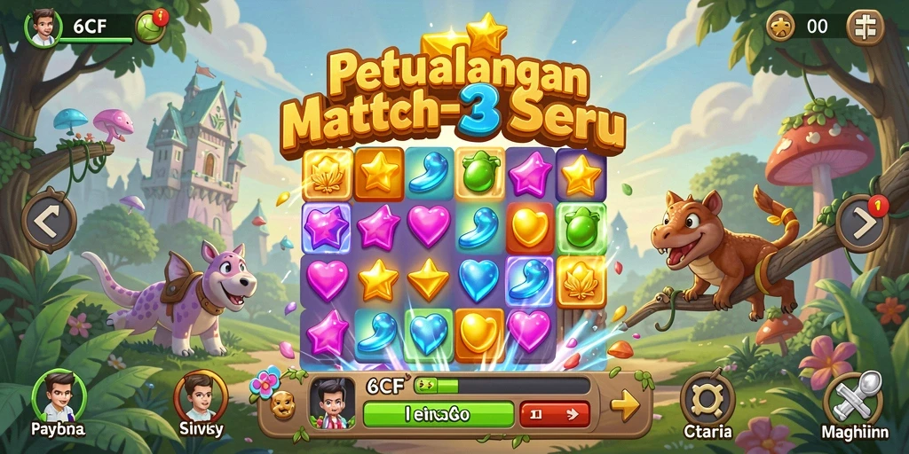Gameplay seru mencocokkan elemen di 6CF.