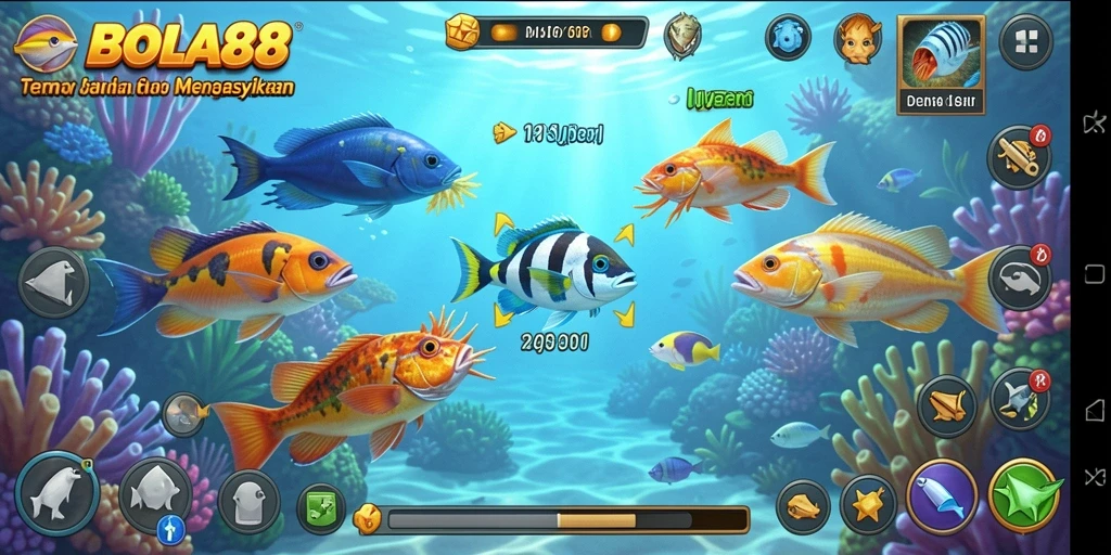 Screenshot BOLA88 yang menampilkan aksi seru menangkap ikan.