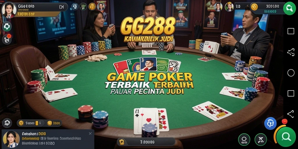 Tampilan gameplay Poker yang seru dan kompetitif di GG288.