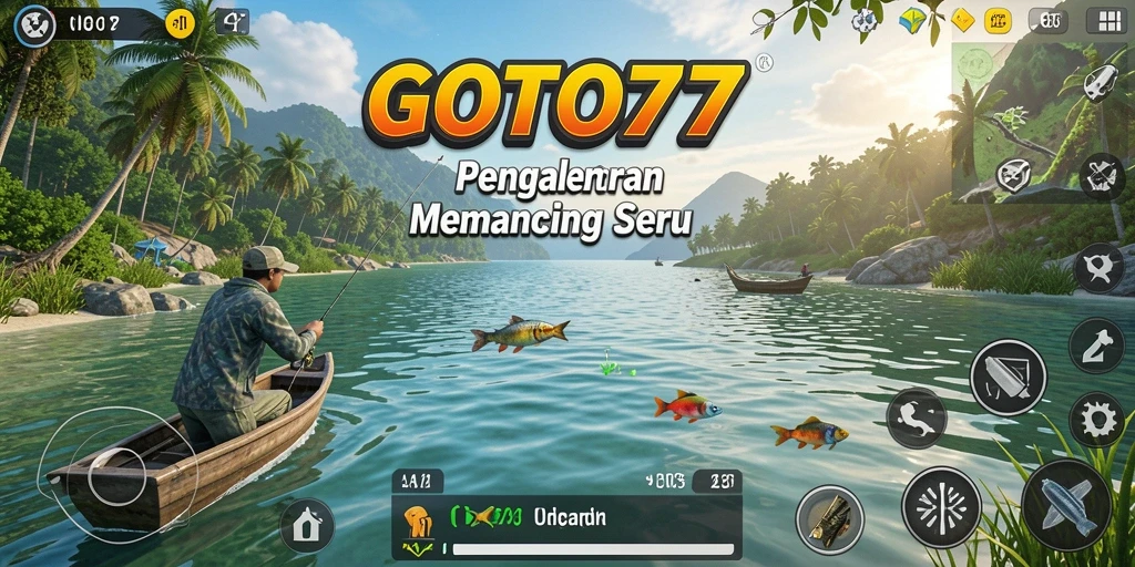 Gameplay GOTO77 yang menampilkan aksi memancing yang seru.
