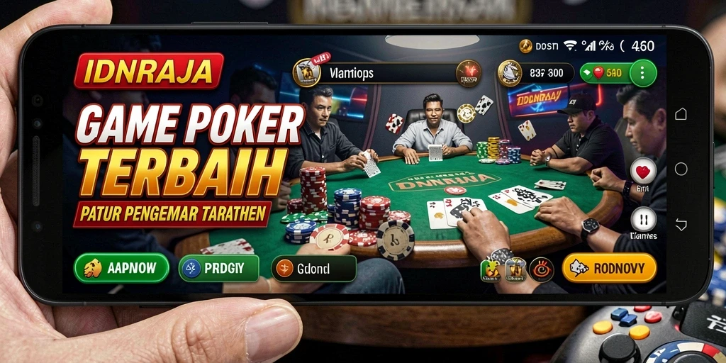 Tampilan gameplay menyenangkan di aplikasi poker IDNRAJA.
