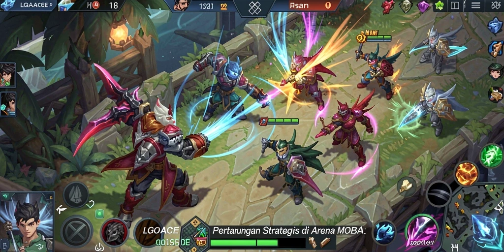 Tangkapan layar LGOACE yang menampilkan aksi intens di arena MOBA.