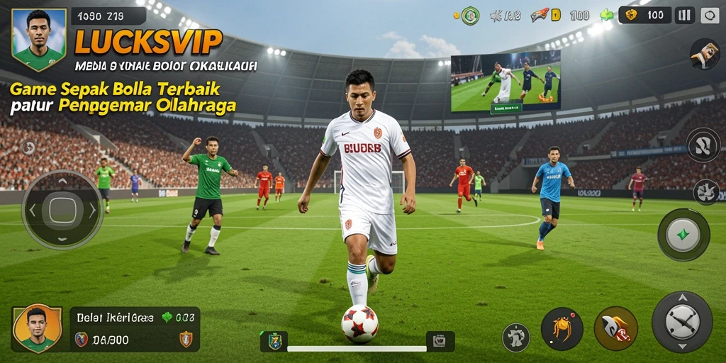 Tampilan gameplay LUCKSVIP dengan aksi sepak bola yang mendebarkan.