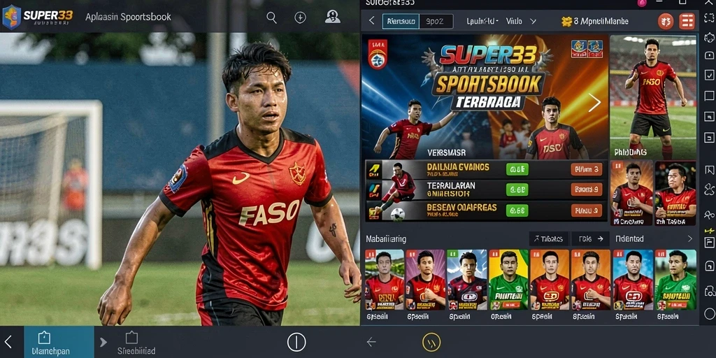 Tangkapan layar utama dari gameplay aplikasi Sportsbook SUPER33.