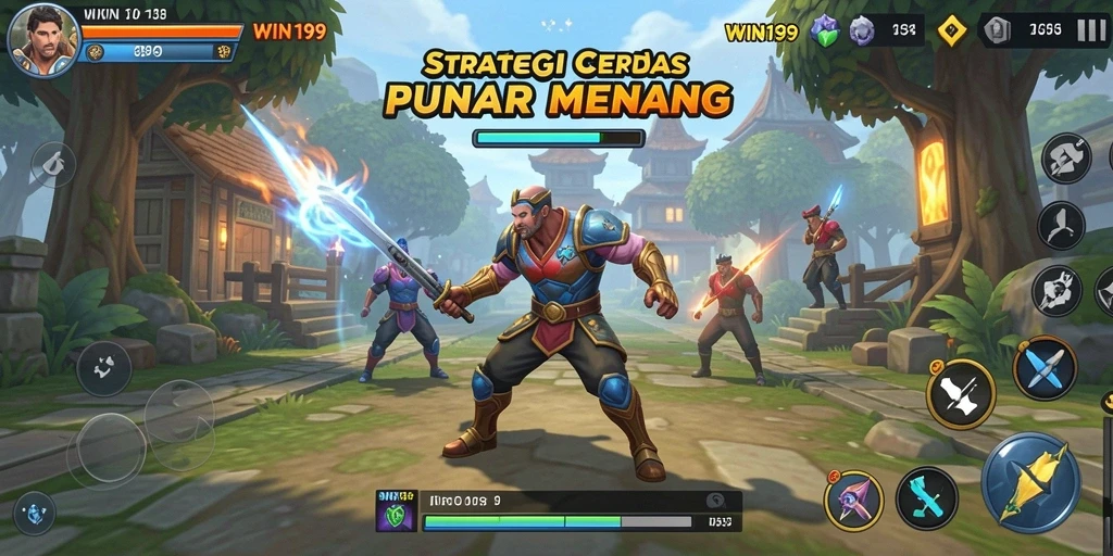 Tangkapan layar gameplay WIN199 menampilkan pertempuran strategis yang mendebarkan.