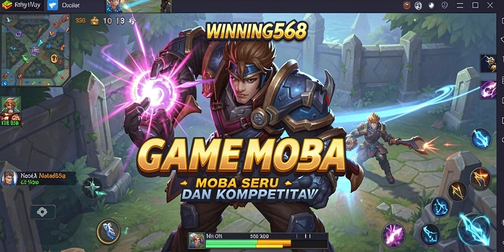 Screenshot gameplay menarik dari WINNING568 yang menunjukkan aksi MOBA yang mendebarkan.