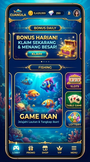Tampilan antarmuka Cuangila yang menarik dan mudah digunakan.